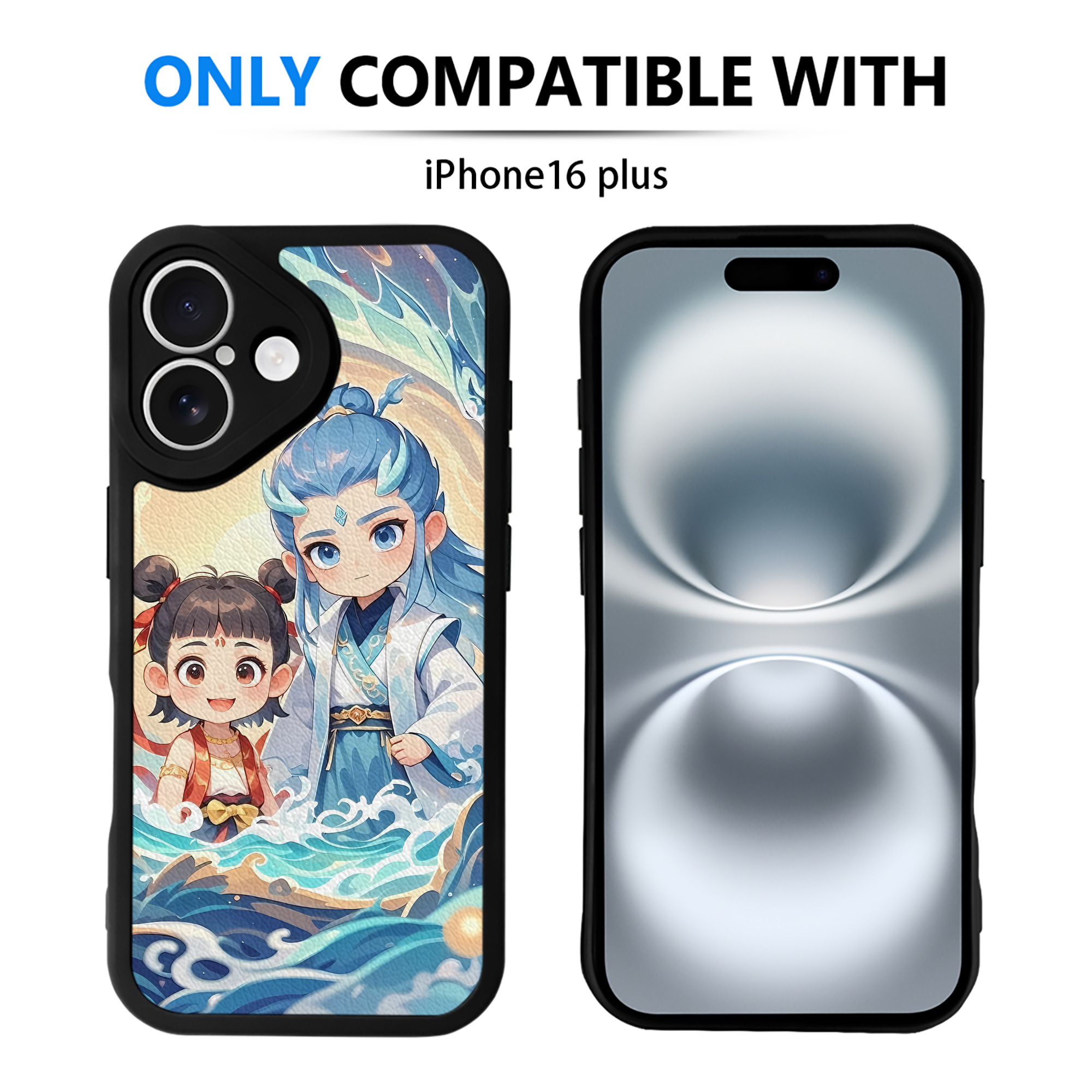 （画像用） Ne Zha 2 ナタ 魔童の大暴れ 【iPhone 16シリーズ対応】シリコンスマホケース（レザー調） 材質：シリコン